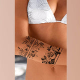 Faux tatouage bracelet de roses pour femme  tatouage éphémère tatouages temporaires rose fake tatoo autocollant tattoo-ephemere