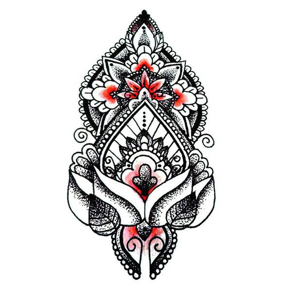 Tatouage temporaire mandala hindou femme faux tatouages tatouage éphémère tatoo tattoo-ephemere
