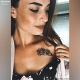 Tatouages éphémère roses rose noire noires pour femme tatouages temporaires faux tatoo fake autocollant décalcomanie malabar temporary tattoo ephemere