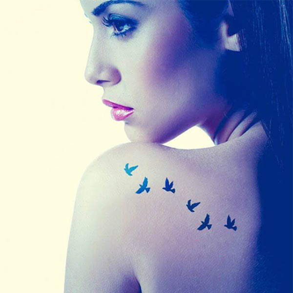 Tatouage éphémère envol d'oiseaux pour femme tatouages temporaire éphémères faux tatoo fake autocollant tattoo ephemere