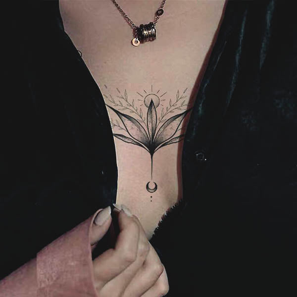 Tatouage éphémère fleurs & underboobs pack tatouage temporaire rose lotus nature faux tatouage pour femme tattoo-ephemere