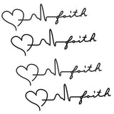 Tatouage éphémère coeur électrocardiogramme x4 Tatouage ephemere 