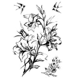 Tatouages éphémères fleurs pour femme oiseaux hirondelle faux tatouage fleur tatouage temporaire tattoo-ephemere