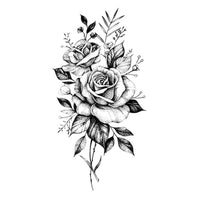 Faux tatouages roses pour femme n&b tatouage éphémère tatoo temporaire autocollant tattoo-ephemere