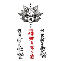 Lotus zen asie chine calligraphie mandarin tatouage ephemere temporaire faux tatoo tattoo ephemere