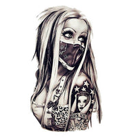 Tatouage ephemere Femme gangster sexy masquée tatouages éphémères temporaire tattoo-ephemere
