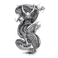 Tatouage éphémère dragon rugissant tatouage temporaire faux tatouage tattoo-ephemere