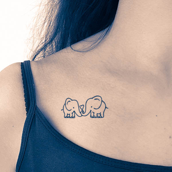 Tatouage éphémère éléphant amoureux tatouage temporaire faux tatoo tattoo-ephemere