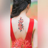 Tatouage ephemere fleur rouge femme pour femme tatouages temporaires faux tatouage fake tatoo Tattoo-Ephemere