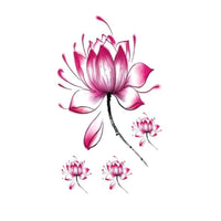 Tatouage ephemere lotus en fleur pour femme tatouages temporaires faux tatoo fake autocollant tattoo ephemere