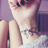 Tatouage autocollant map monde terre monde faux tatouage tatouage temporaire tatouages éphémères tatoo tattoo-ephemere