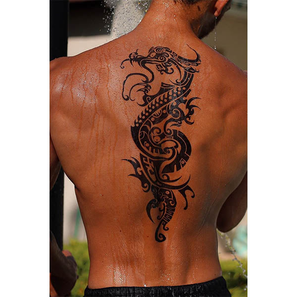 Faux tatoo bras complet dragon tribal noir tatouage ephemere faux tatouage homme tribal dragon tatoo temporaire autocollant fake tattoo ephemere