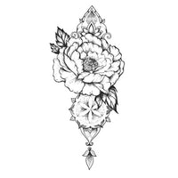 Tatouage ephemeres fleur de pivoine atouage temporaire faux tatouages tattoo-ephemere