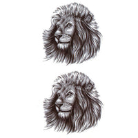 Tatouage lion temporaire pour homme et femme Tête gueule visage lion tatouages éphémères faux tatoo fake autocollant décalcomanie tattoo ephemere