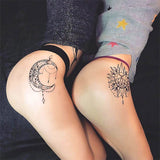 Tatouage lune et soleil temporaire pour femme tatouage éphémère faux tatoo fake autocollant tattoo ephemere
