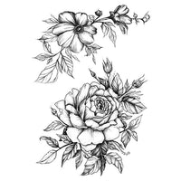 Tatouages éphémères roses & azalées faux tatouages fake tatoo temporaire fleurs fleur tatoo autocollant tatouage temporaire éphémère femme tattoo-ephemere
