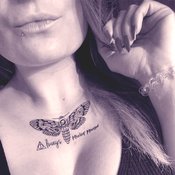 Tatouage ephemere papillon sphinx tête de mort tatouage éphémère femme homme temporaire faux tatouage fake tatoo tattoo-ephemere