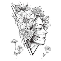 Tatouage temporaire fleurs et visage pour femme et homme tatouage éphémère faux tatoo tatouages autocollant décalcomanie fleur tattoo-ephemere