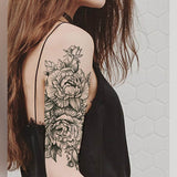 Tatouage temporaire roses black pour femme tatouage éphémère ephemere provisoire non permanent décalcomanie autocollant fake tatoo tattoo-ephemere