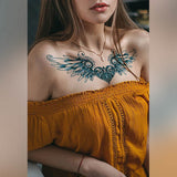 Tatouage underboobs ailes d'amour éphémère tatouage temporaire faux tatouage aile coeur tatoo entre les seins poitrine dos femme tatoo tattoo autocollant fake éphémère copie