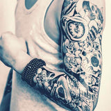 Tatouage ephemere bras complet pour homme et femme sleeves manchette tatouages temporaire tatoo  fake faux autocollant tattoo ephemere