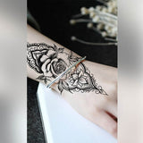 tatouage éphémère rose style oriental tatouage temporaire faux tatouage fake tatoo autocollant femme avant bras tattoo-ephemere
