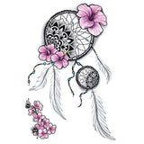 attrape rêves mandala rose tatouage ephemere faux tatouage temporaire autocollant femme fleurs tattoo ephemere