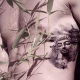 Tatouage éphémère Bouddha et temple boudha booda bouda boudha tattoo tatouage éphémère ephemere temporaire faux tatouage tatoo tatou