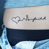 Tatouage éphémère coeur électrocardiogramme x4 Tatouage ephemere 