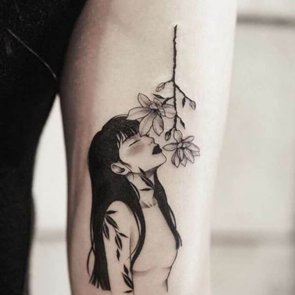 parfum de fleurs femme fleur odeur fille tatouage ephemere éphémère tatouges temporaires faux tatoo tattoo-ephemere autocollant non permanent fake tatoo