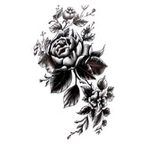 tatouage ephemere fleur rose noir tattoo éphémère faux tatouage temporaire