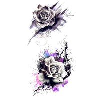 Tatouage ephemere roses en peinture tatouages temporaires faux tatoo fake autocollant tattoo-ephemere