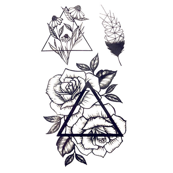 tatouage ephemère fleurs géométrique tatouage temporaire faux tatouages tattoo-ephemere
