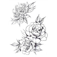 tatouage ephémère fleurs pour femme pivoine tattoo ephemere tatouage temporaire faux tatouage tattoo-ephemere