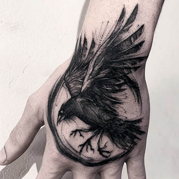 tatouage temporaire corbeau raven tatoo tatouage éphémère noire homme femme faux tatouage fake autocollant non permanent provisoire tattoo-ephemere