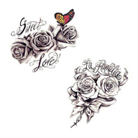 tattoo ephemere roses et papillon faux tatouage temporaire