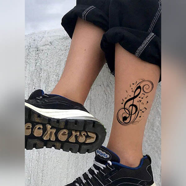 attoo temporaire Clé de sol pour femme et homme note musique tatouage éphémère faux tatoo fake autocollant provisoire non permanent tattoo ephemere 